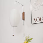 Retro Silk and Walnut Wall Light With Warm LED Glow — Halden Lighting