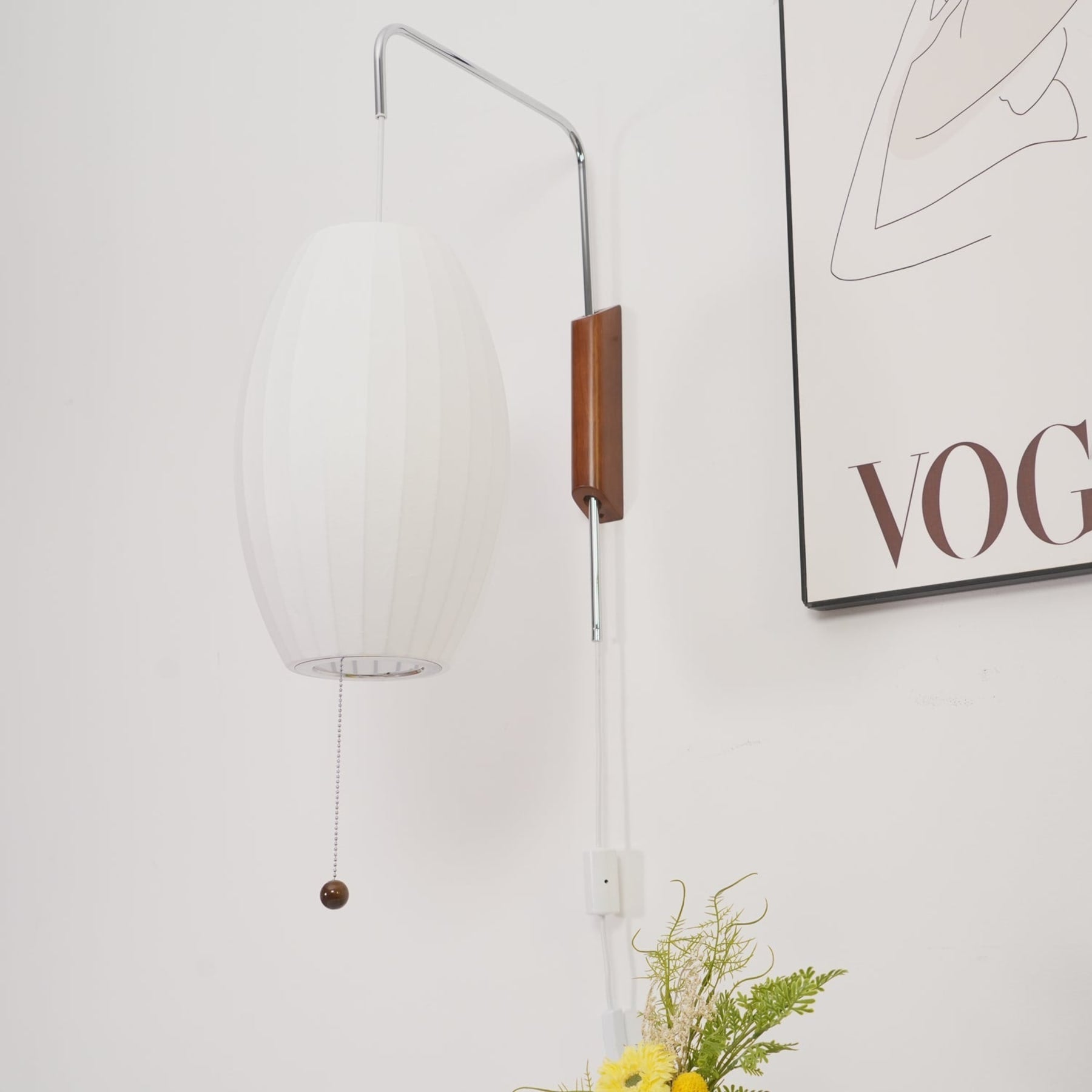 Retro Silk and Walnut Wall Light With Warm LED Glow — Halden Lighting