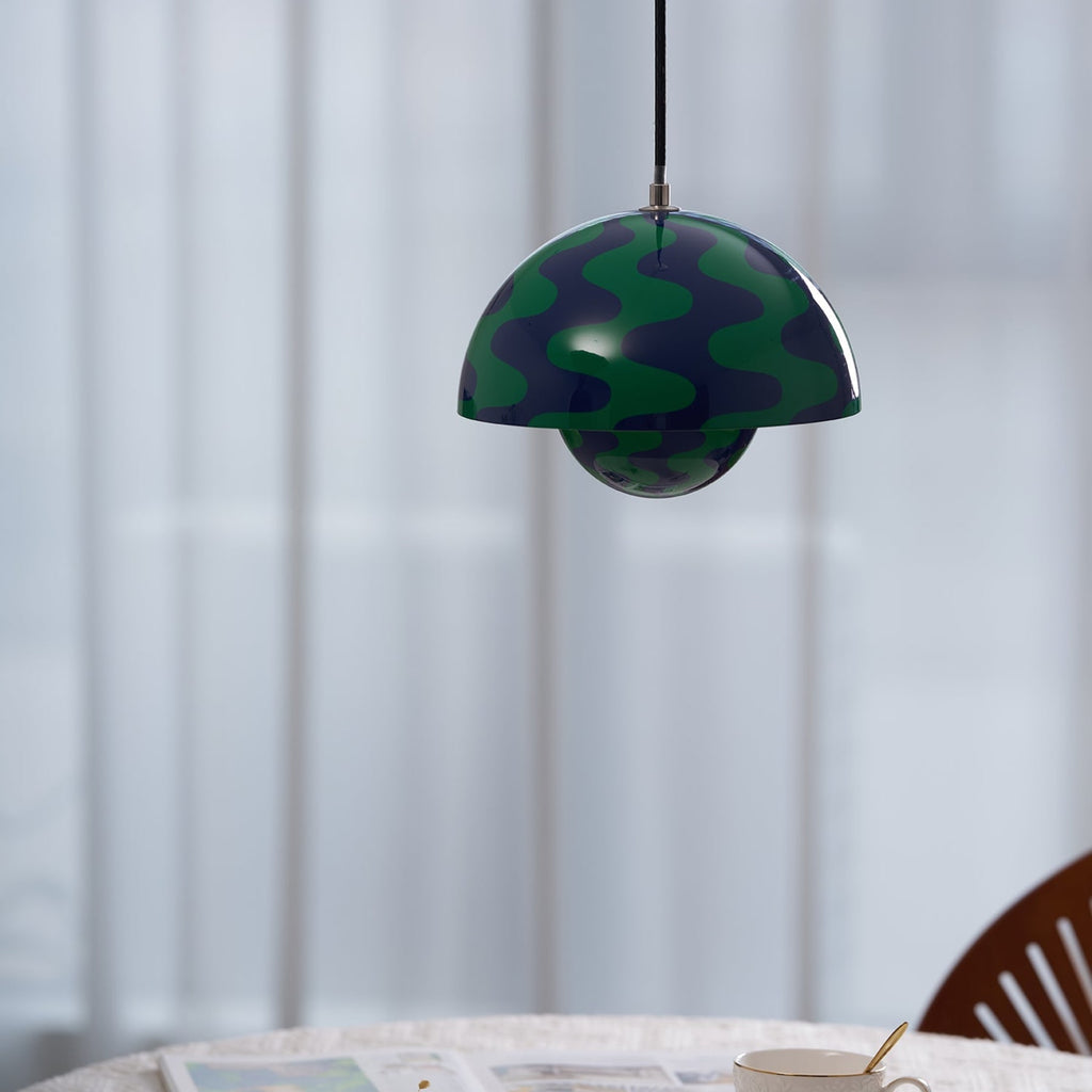 Modern Metal Dome Pendant Light With Integrated LED for Kitchen and Dining — Halden Lighting