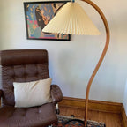 Scandinavian Wood Floor Lamp With Warm LED Glow for Living Room — Halden Lighting