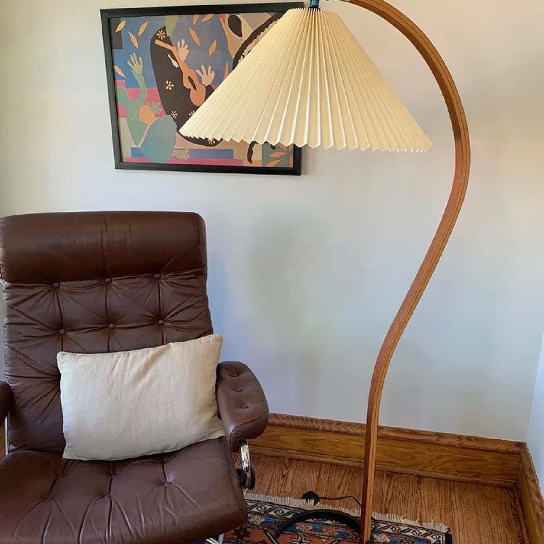 Scandinavian Wood Floor Lamp With Warm LED Glow for Living Room — Halden Lighting