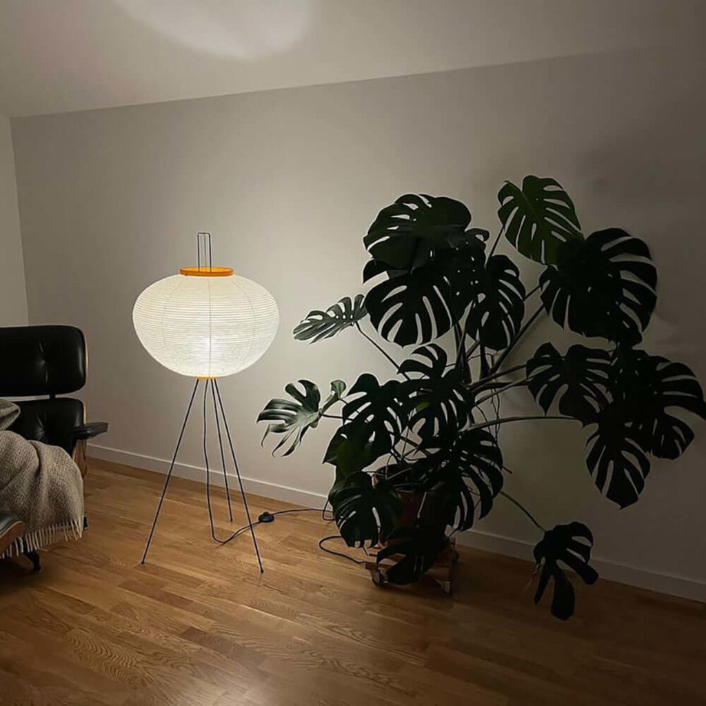 Modern Rice Paper Floor Lamp for Living Room and Bedroom — Halden Lighting