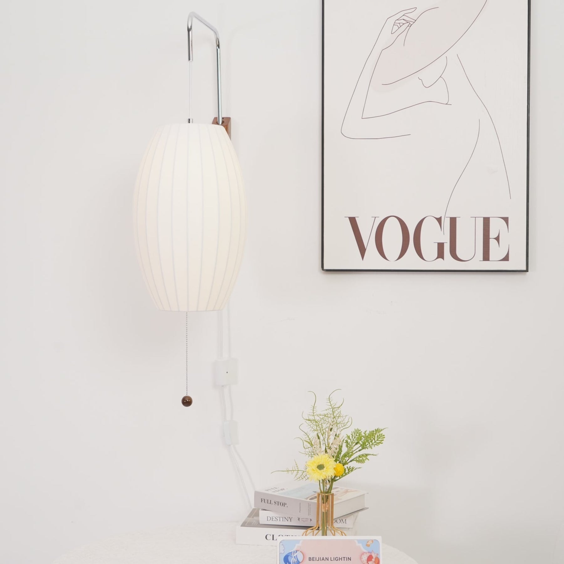 Retro Silk and Walnut Wall Light With Warm LED Glow — Halden Lighting