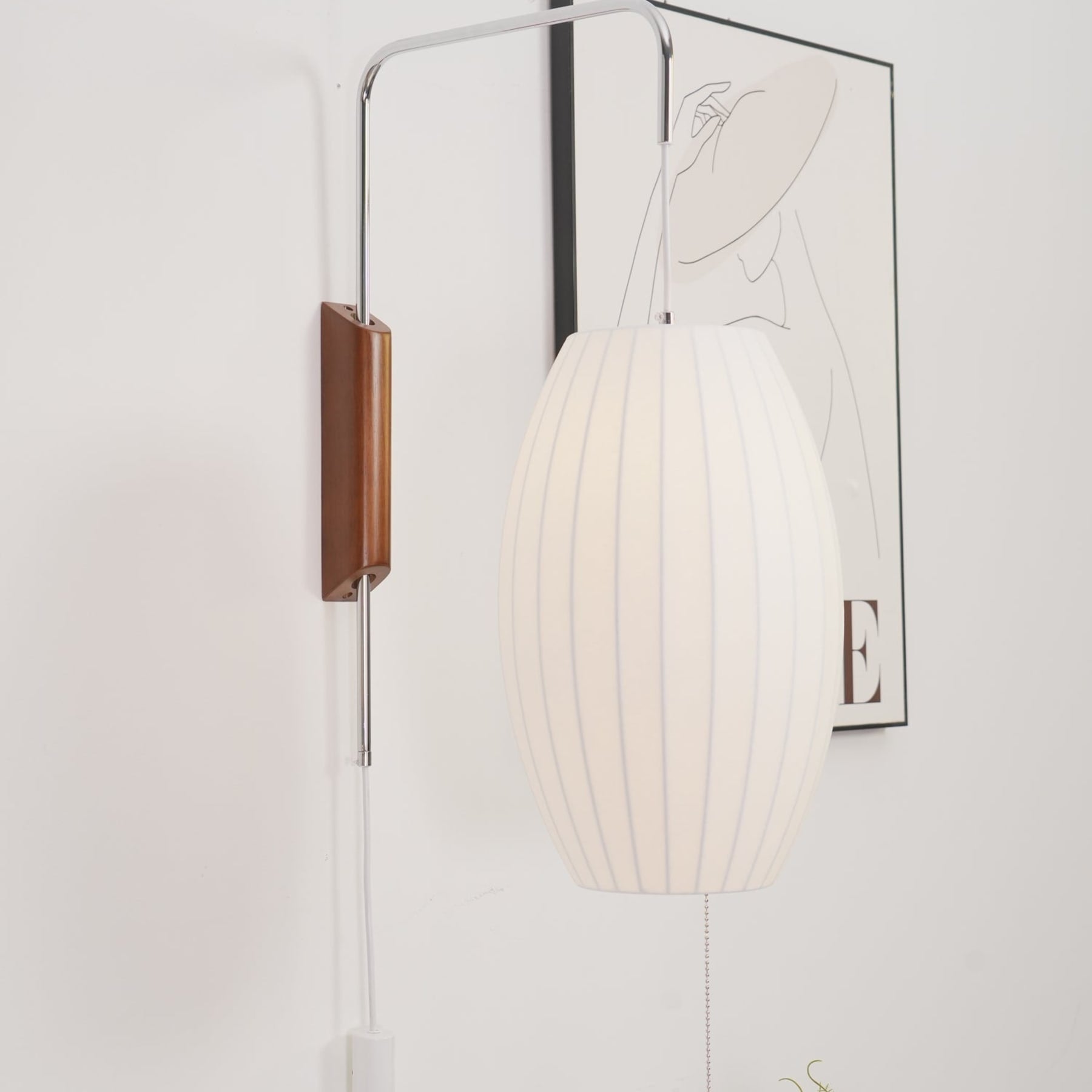 Retro Silk and Walnut Wall Light With Warm LED Glow — Halden Lighting
