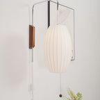 Retro Silk and Walnut Wall Light With Warm LED Glow — Halden Lighting