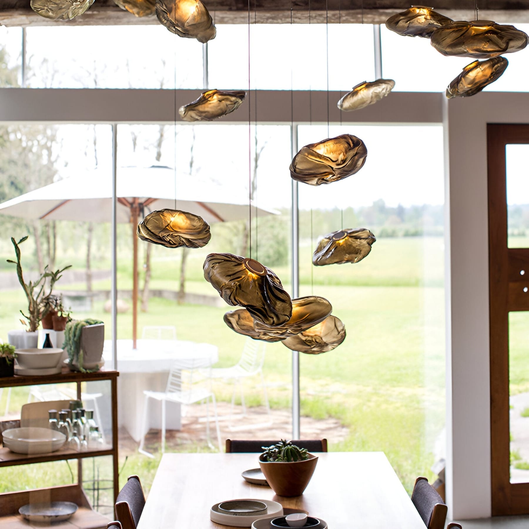 Modern Glass Pendant Light With Warm LED Glow — Halden Lighting