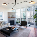 Modern Linear Metal Ceiling Light for Living Room — Halden Lighting