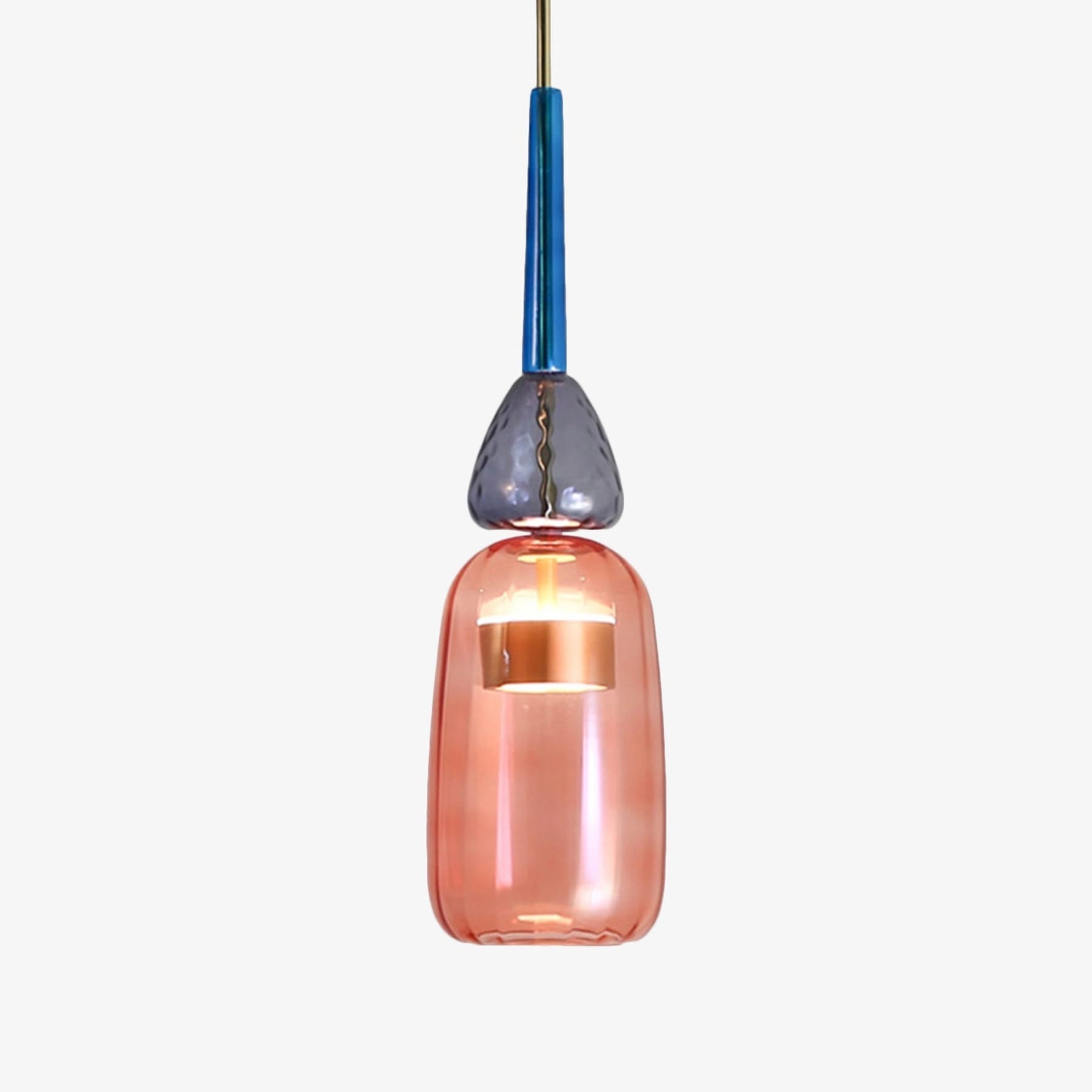 Modern Glass Pendant Light With Warm LED Glow in C: 15 × 54 cm (5.9" × 21.3") — Halden Lighting