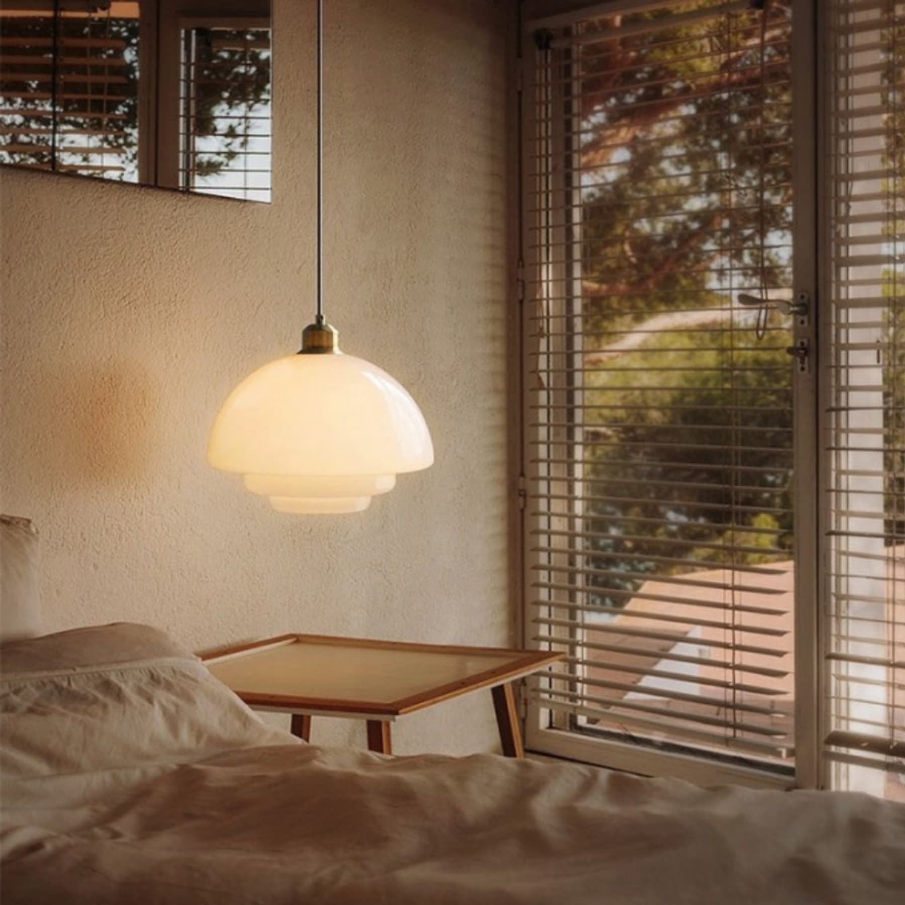 Modern Glass Pendant Light With Warm LED Glow for Dining Room — Halden Lighting
