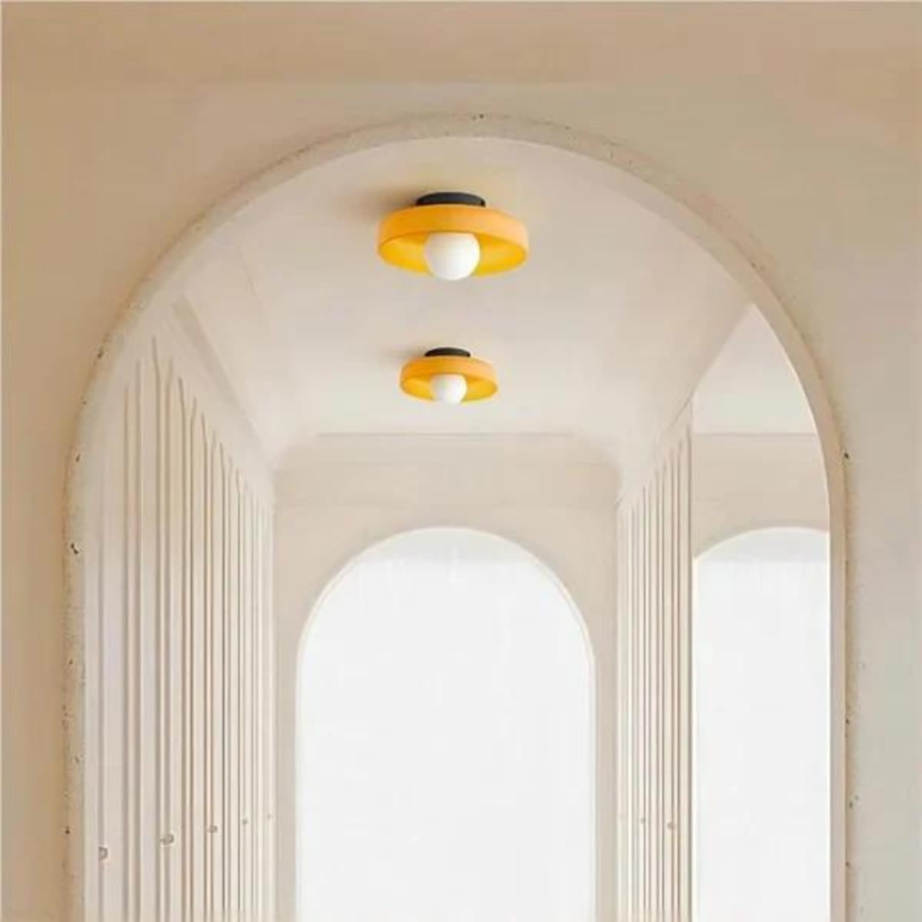 Retro Glass Flush Mount Ceiling Light With Warm LED Glow — Halden Lighting