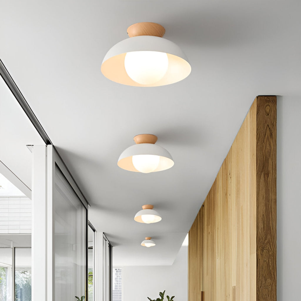 Modern Wood Semi-Flush Ceiling Light for Living Room — Halden Lighting