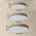 Modern Wood Flush Mount Ceiling Light With Remote Dimming — Halden Lighting
