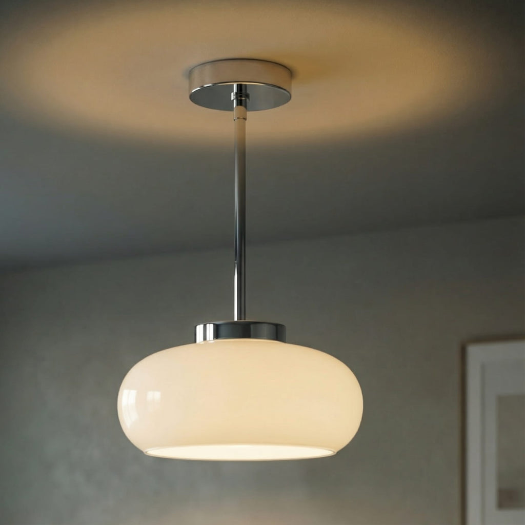 Modern Glass Globe Ceiling Light With Cool Daylight Glow — Halden Lighting