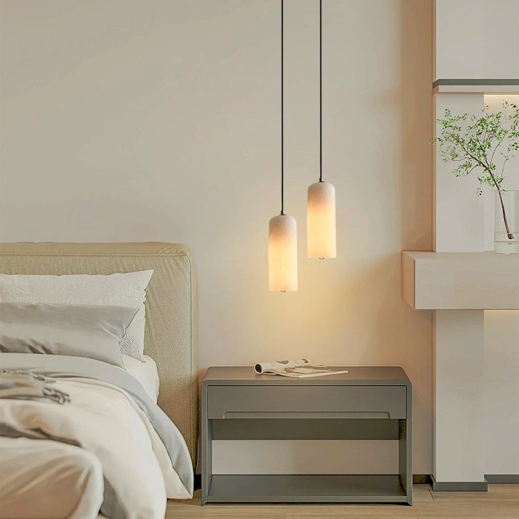 Modern Marble Pendant Light With Warm LED Glow — Halden Lighting
