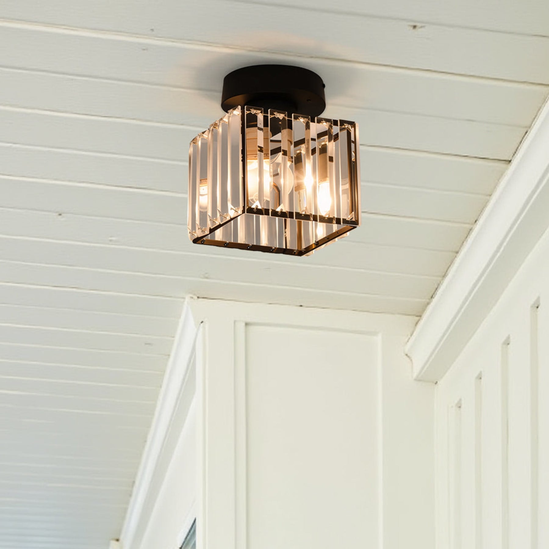 Modern Acrylic Semi-Flush Mount Ceiling Light for Living Room — Halden Lighting