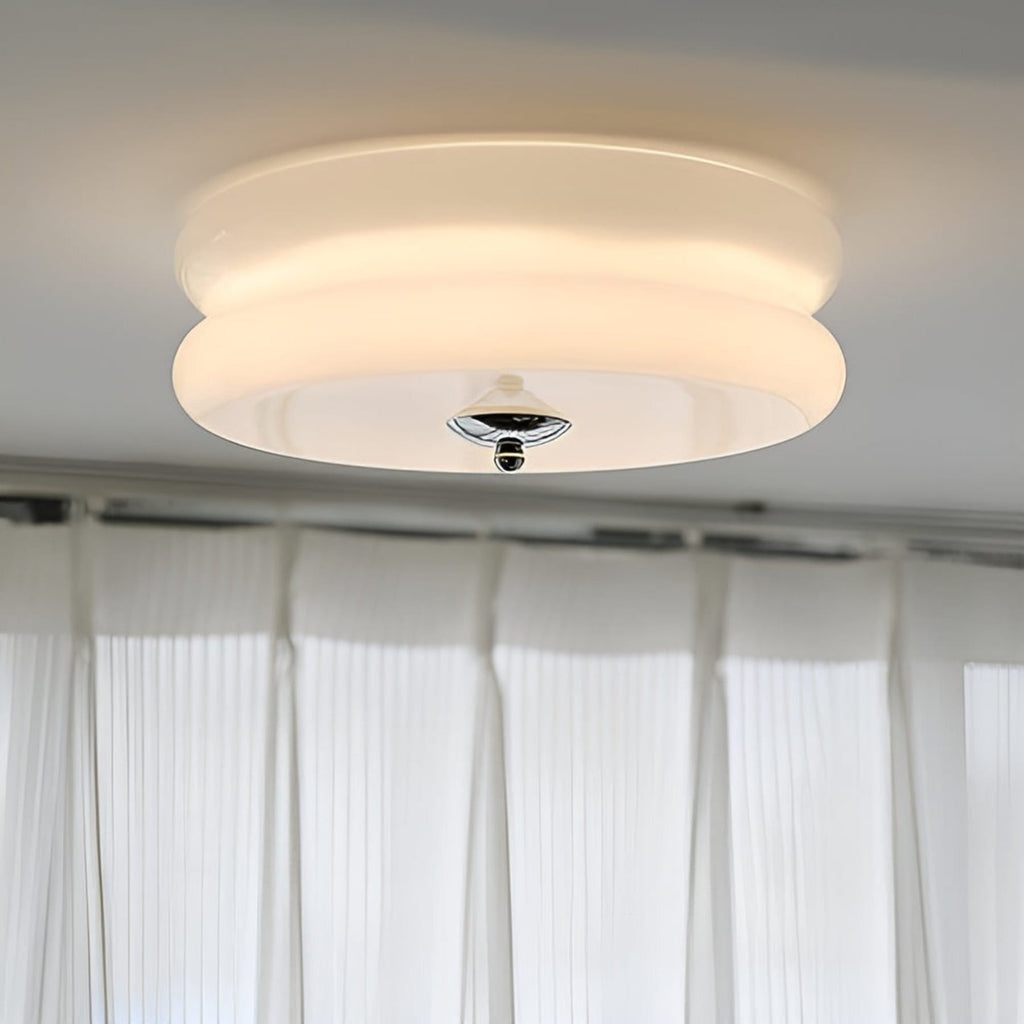 Retro Glass Flush Mount Ceiling Light For Living Room — Halden Lighting