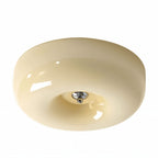 Modern Glass Flush Mount Ceiling Light for Living Room in Beige — Halden Lighting