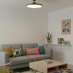 Modern Metal Semi-Flush Ceiling Light With Tri-Colour Dimming — Halden Lighting