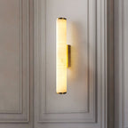Modern Marble and Copper Wall Light With Warm LED Glow — Halden Lighting