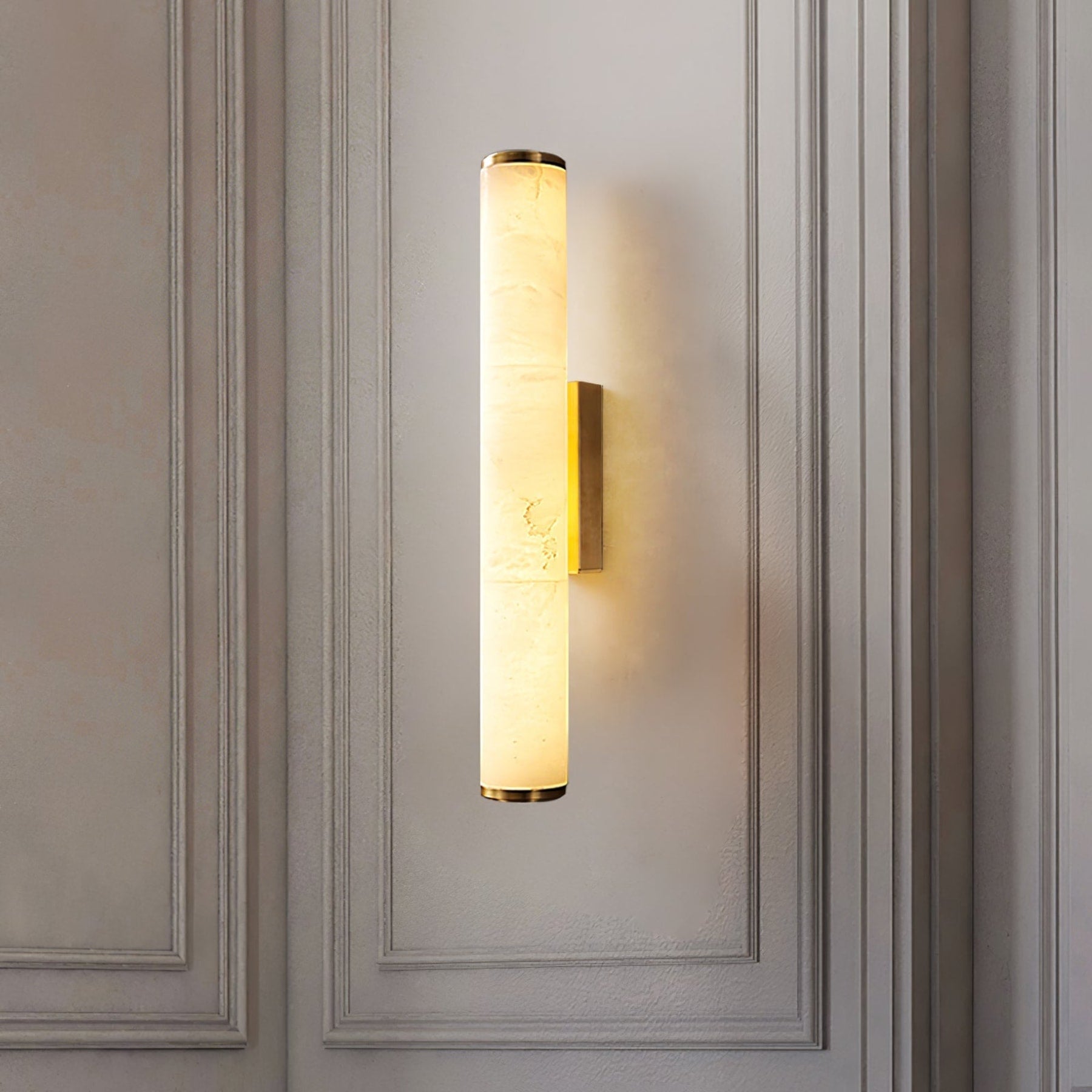 Modern Marble and Copper Wall Light With Warm LED Glow — Halden Lighting