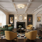 Traditional Brass Flush Mount Ceiling Light With Cool Daylight Glow — Halden Lighting