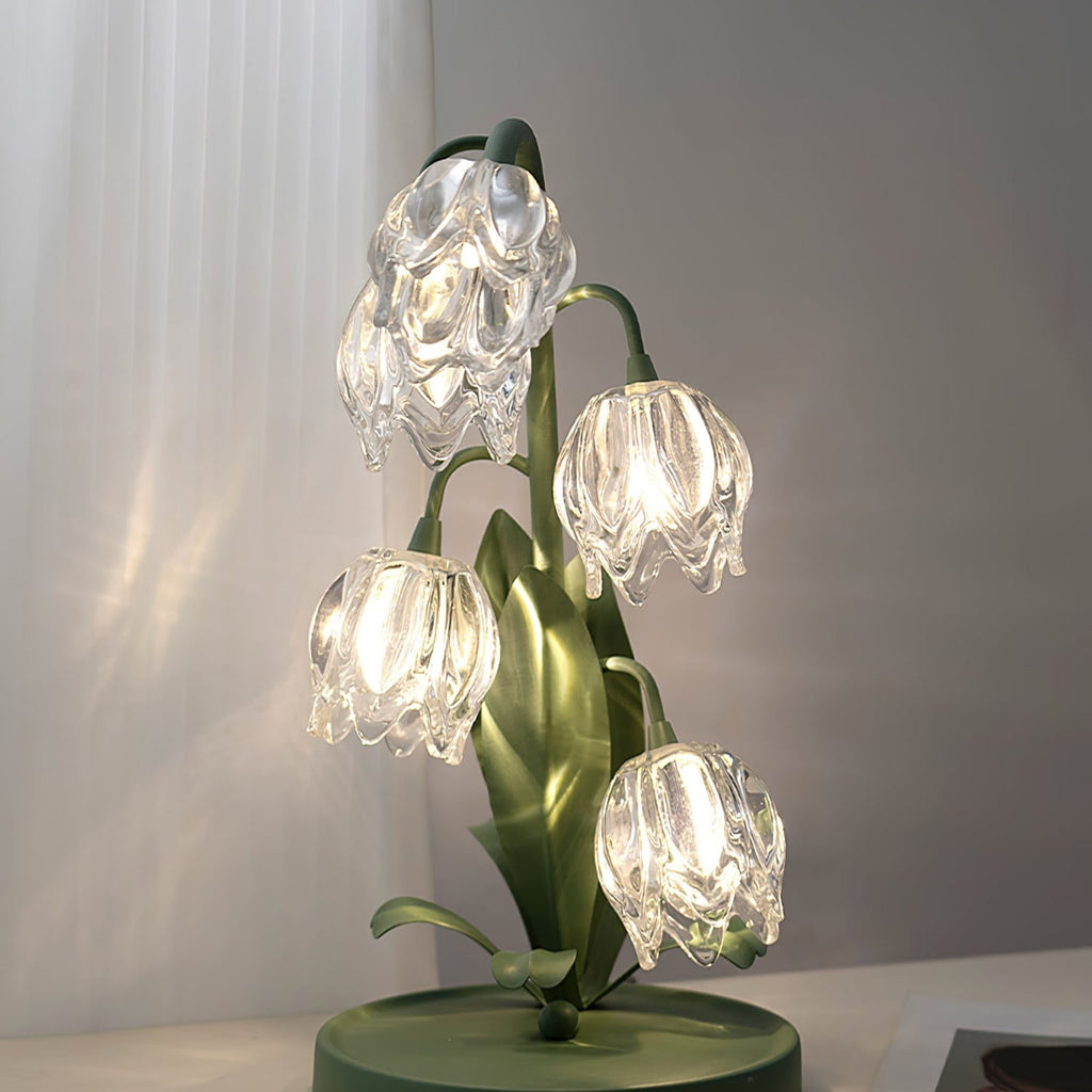 Retro Glass Table Lamp With Warm LED Glow — Halden Lighting