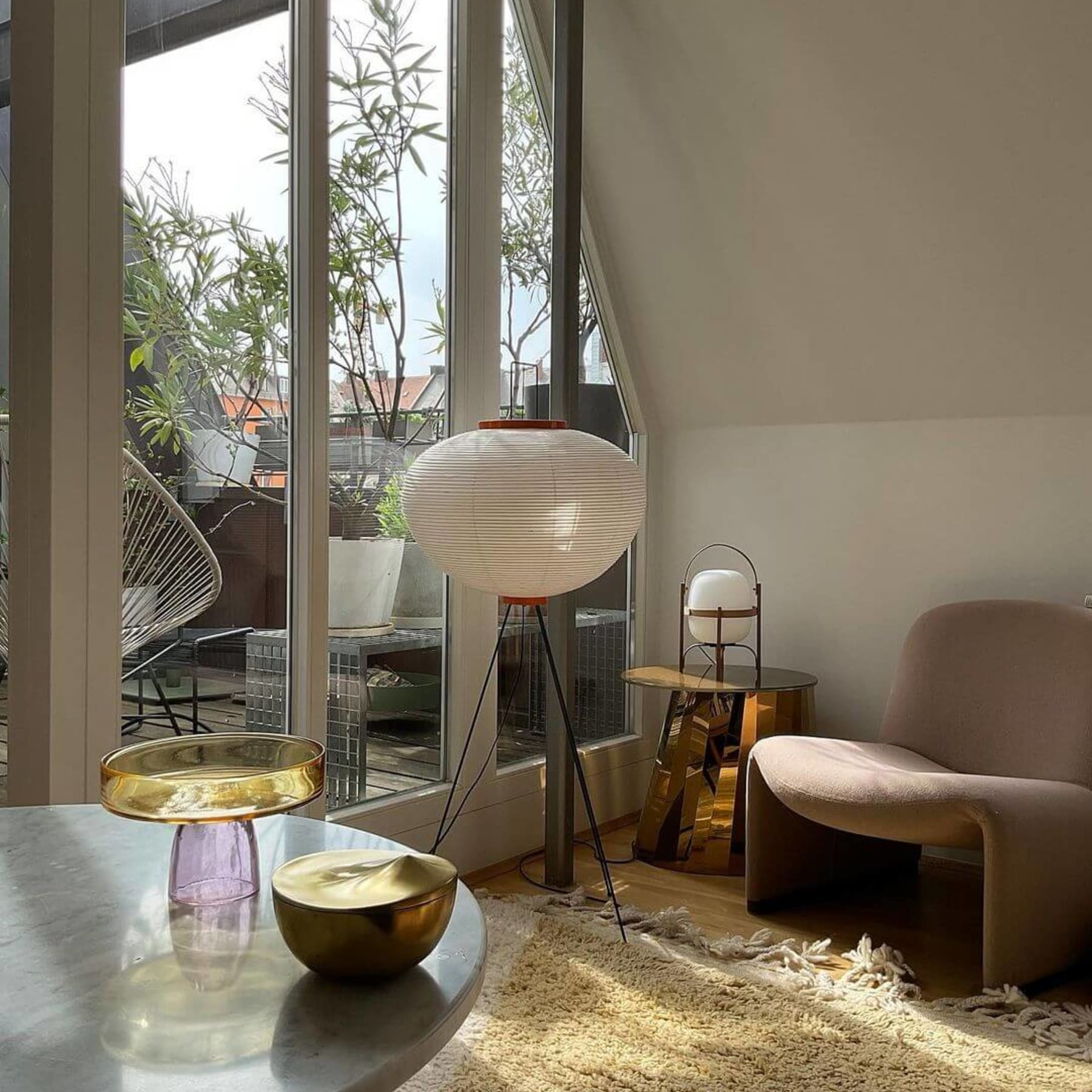 Modern Rice Paper Floor Lamp for Living Room and Bedroom — Halden Lighting