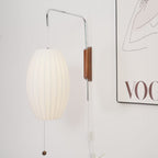 Retro Silk and Walnut Wall Light With Warm LED Glow — Halden Lighting