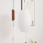 Retro Silk and Walnut Wall Light With Warm LED Glow — Halden Lighting