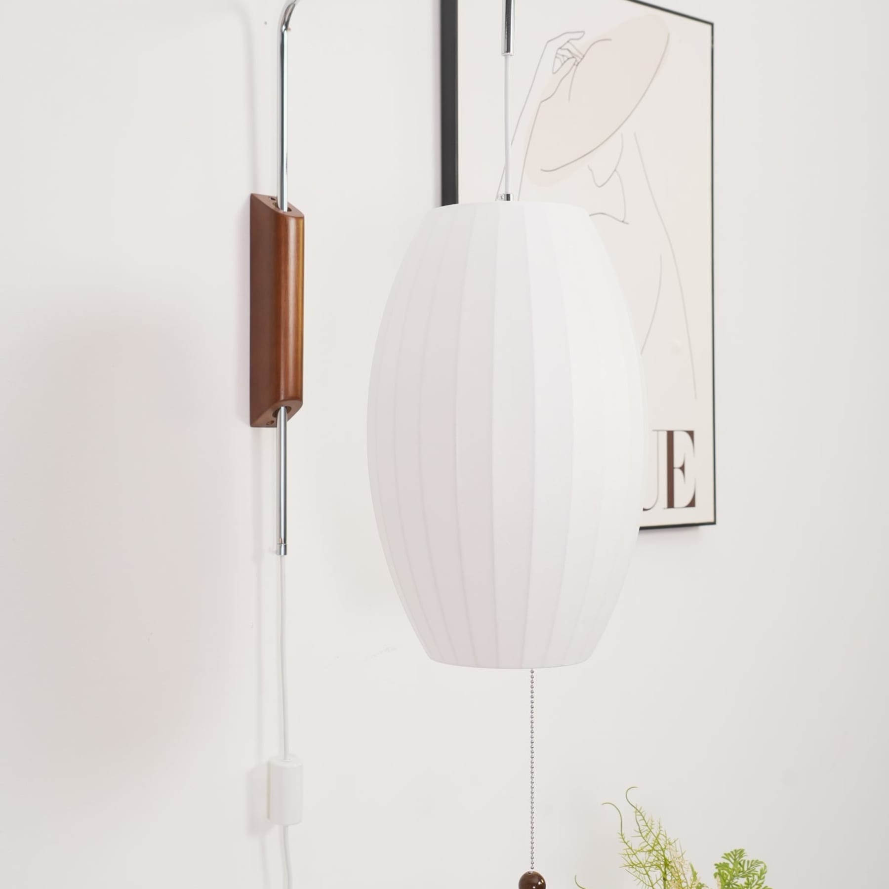 Retro Silk and Walnut Wall Light With Warm LED Glow — Halden Lighting