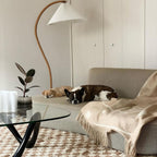 Scandinavian Wood Floor Lamp With Warm LED Glow for Living Room — Halden Lighting