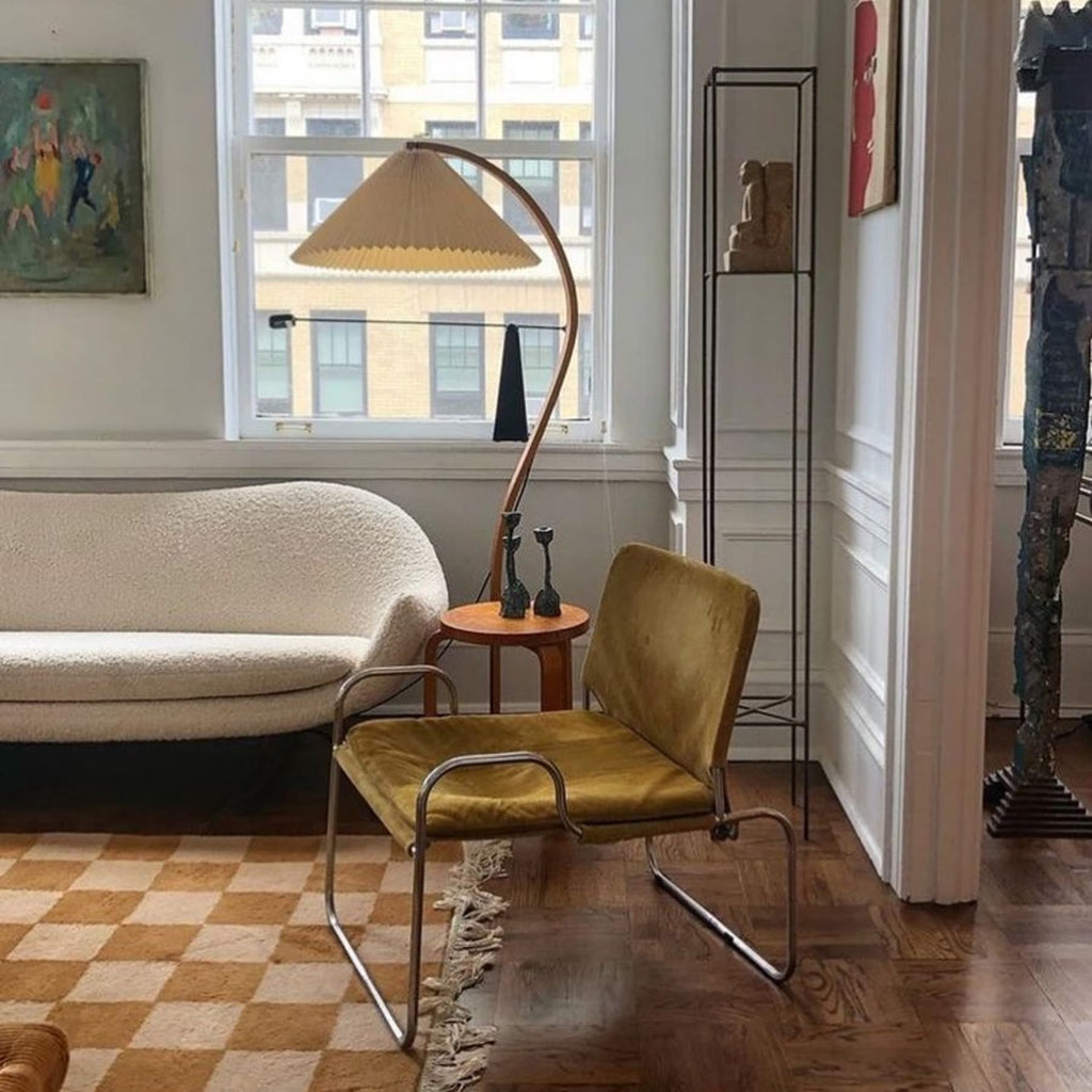 Scandinavian Wood Floor Lamp With Warm LED Glow for Living Room — Halden Lighting