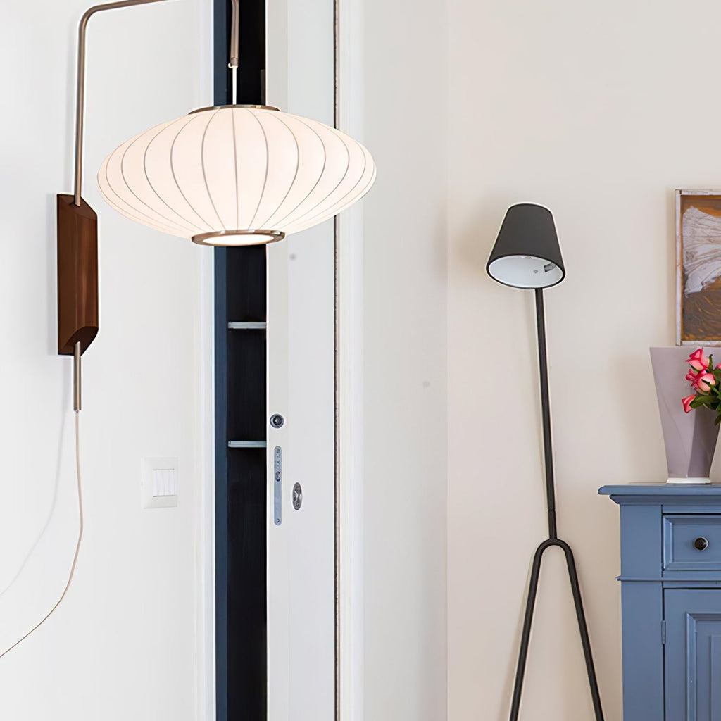 Retro Silk and Walnut Wall Light With Warm LED Glow — Halden Lighting