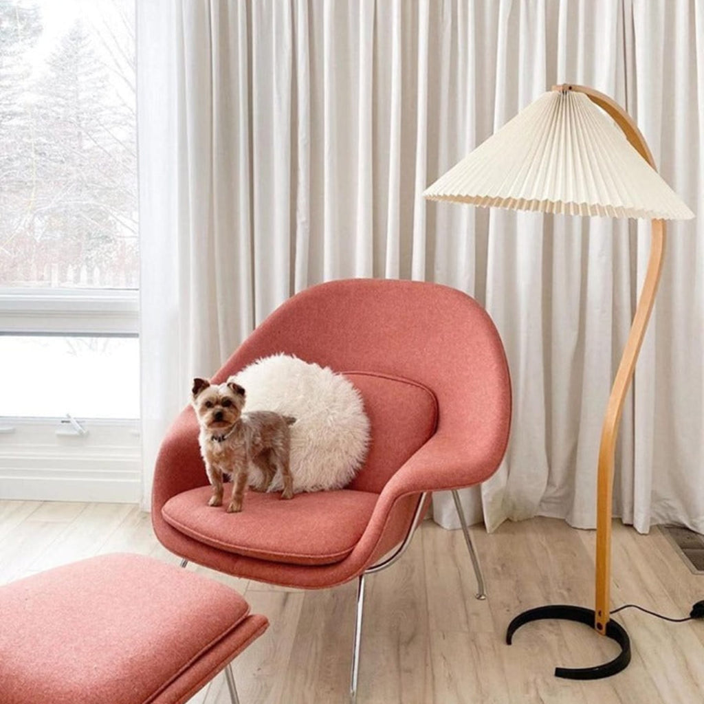 Scandinavian Wood Floor Lamp With Warm LED Glow for Living Room — Halden Lighting