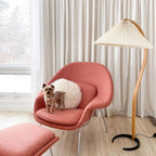 Scandinavian Wood Floor Lamp With Warm LED Glow for Living Room — Halden Lighting
