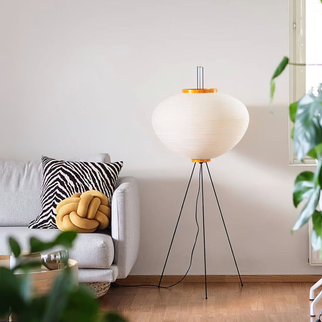 Modern Rice Paper Floor Lamp for Living Room and Bedroom — Halden Lighting