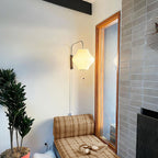 Retro Silk and Walnut Wall Light With Warm LED Glow — Halden Lighting
