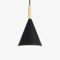 Scandinavian Wood Pendant Light With Warm Tri-Colour Glow in Black — Halden Lighting