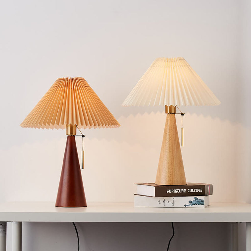 Scandinavian Wood Table Lamp With Warm LED Glow — Halden Lighting
