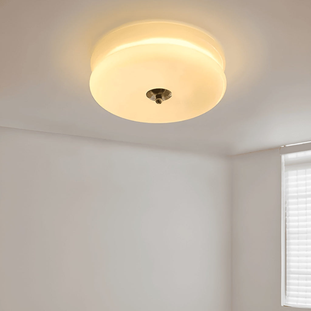 Retro Glass Flush Mount Ceiling Light For Living Room — Halden Lighting