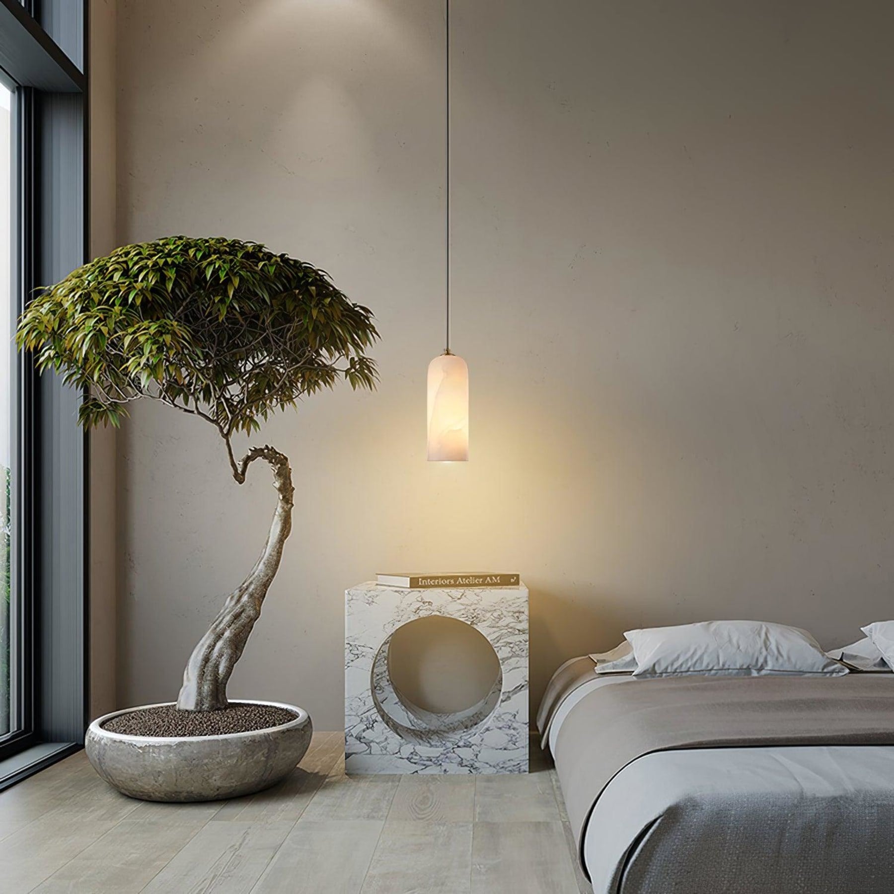 Modern Marble Pendant Light With Warm LED Glow — Halden Lighting