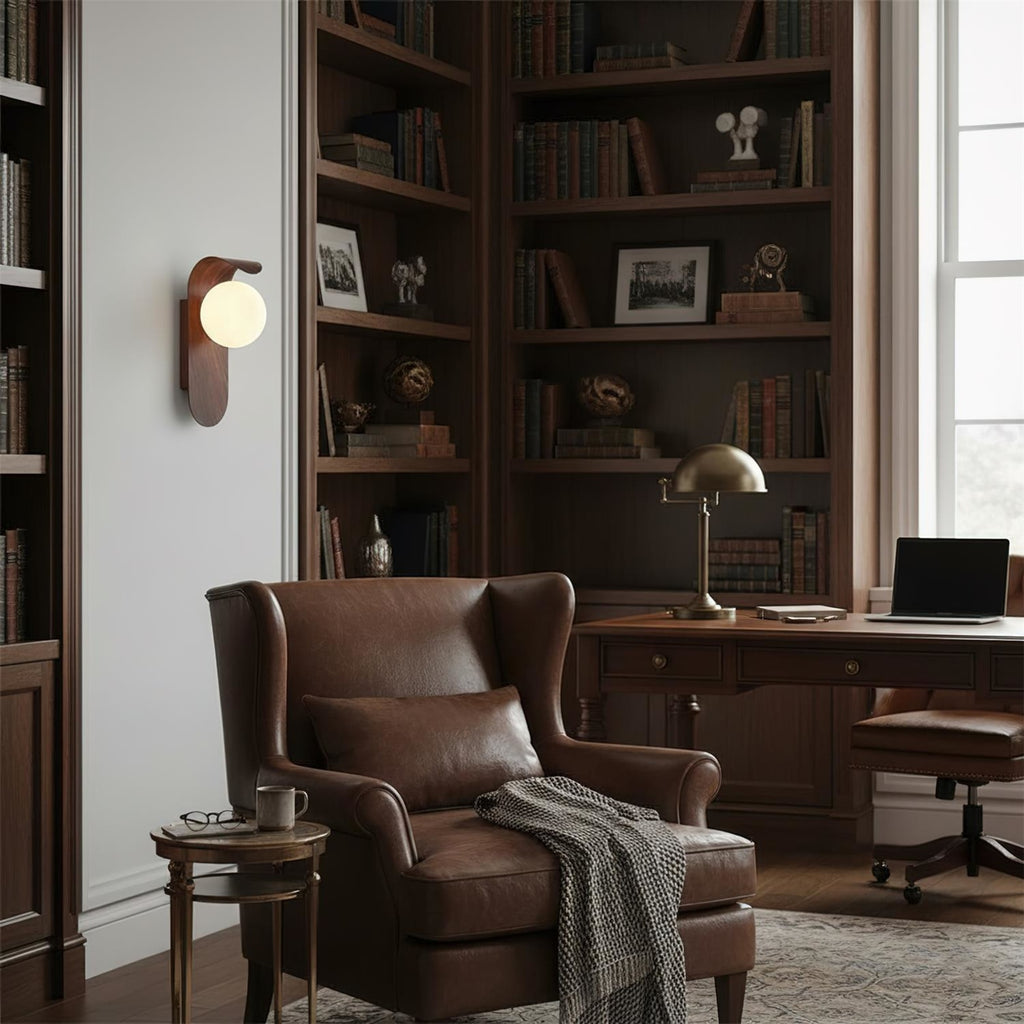 Modern Wood Wall Light With Tri-Colour LED Glow — Halden Lighting