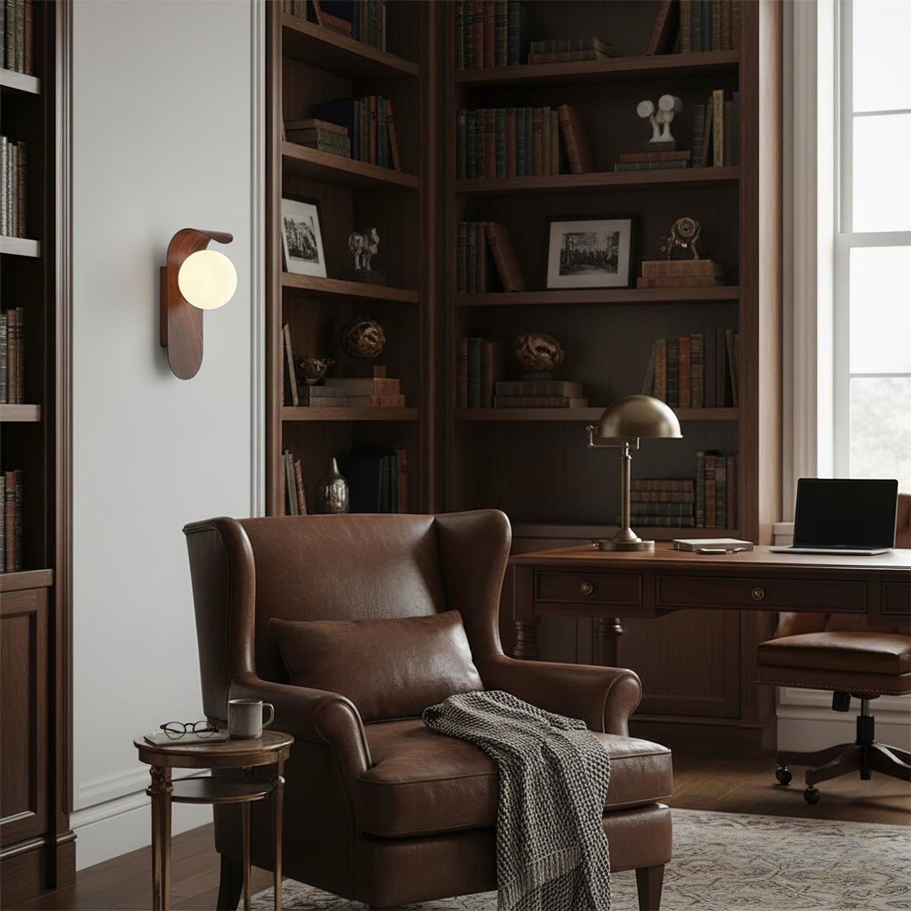 Modern Wood Wall Light With Tri-Colour LED Glow — Halden Lighting