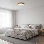 Scandinavian Wood Flush Mount Ceiling Light With Slim Profile — Halden Lighting