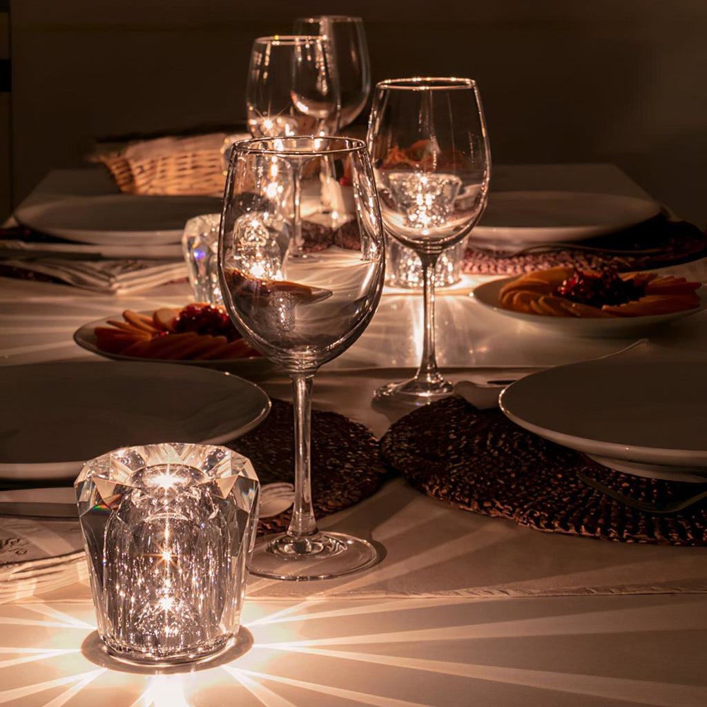 Modern Crystal Table Lamp With Warm LED Glow for Living Room — Halden Lighting