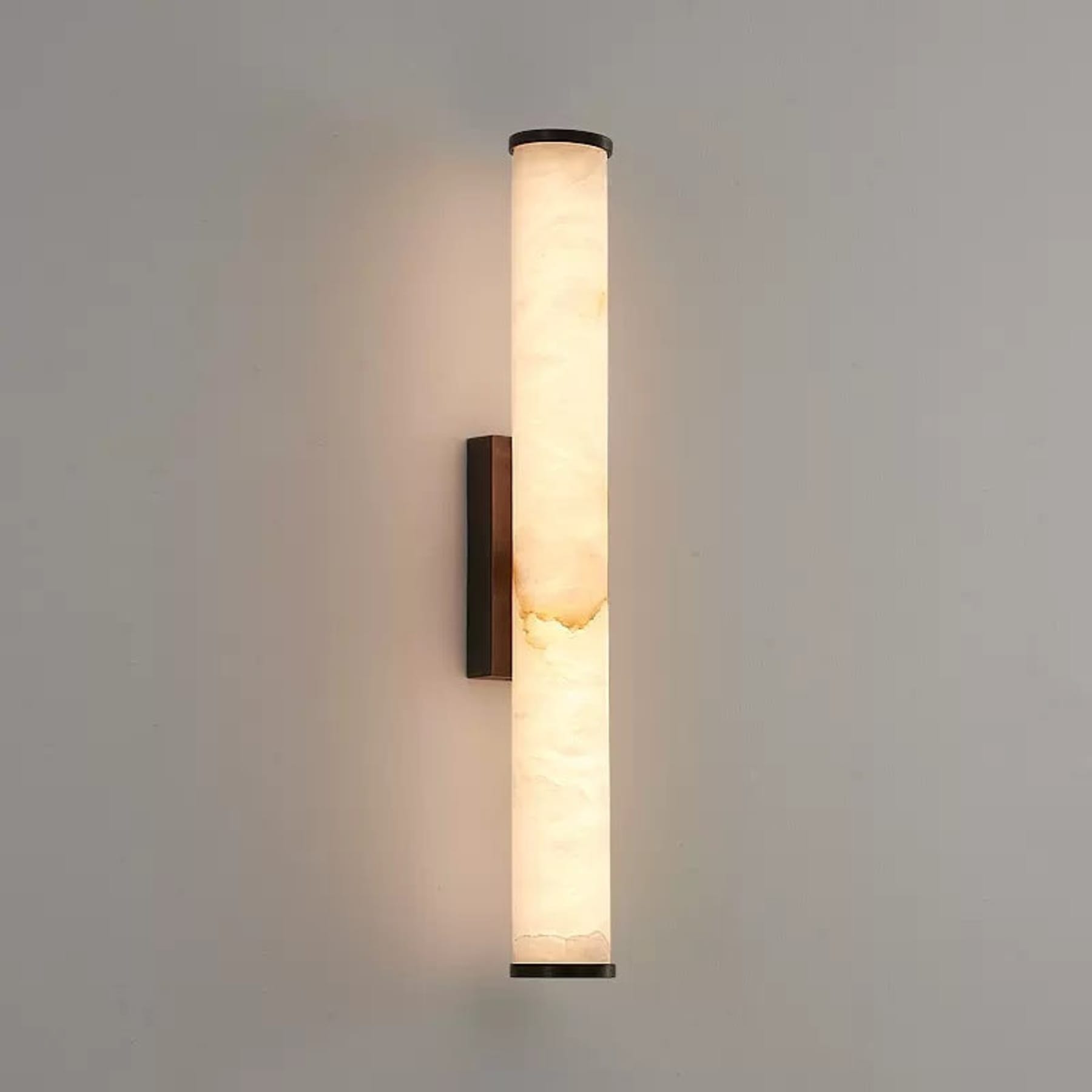 Modern Marble and Copper Wall Light With Warm LED Glow — Halden Lighting