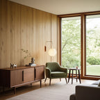 Retro Silk and Walnut Wall Light With Warm LED Glow — Halden Lighting