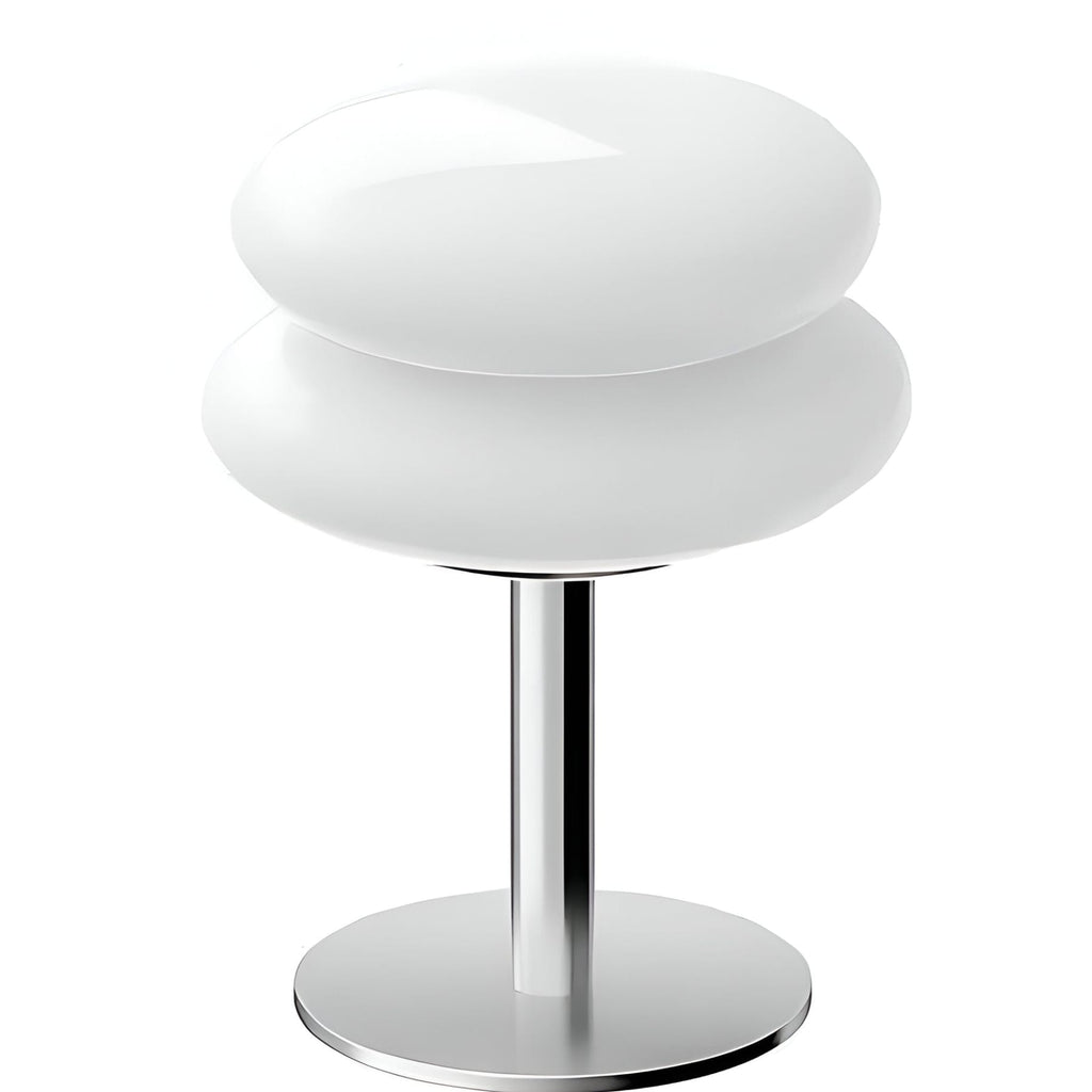 Retro Glass Table Lamp With USB Plug-In Power for Living Room in White — Halden Lighting