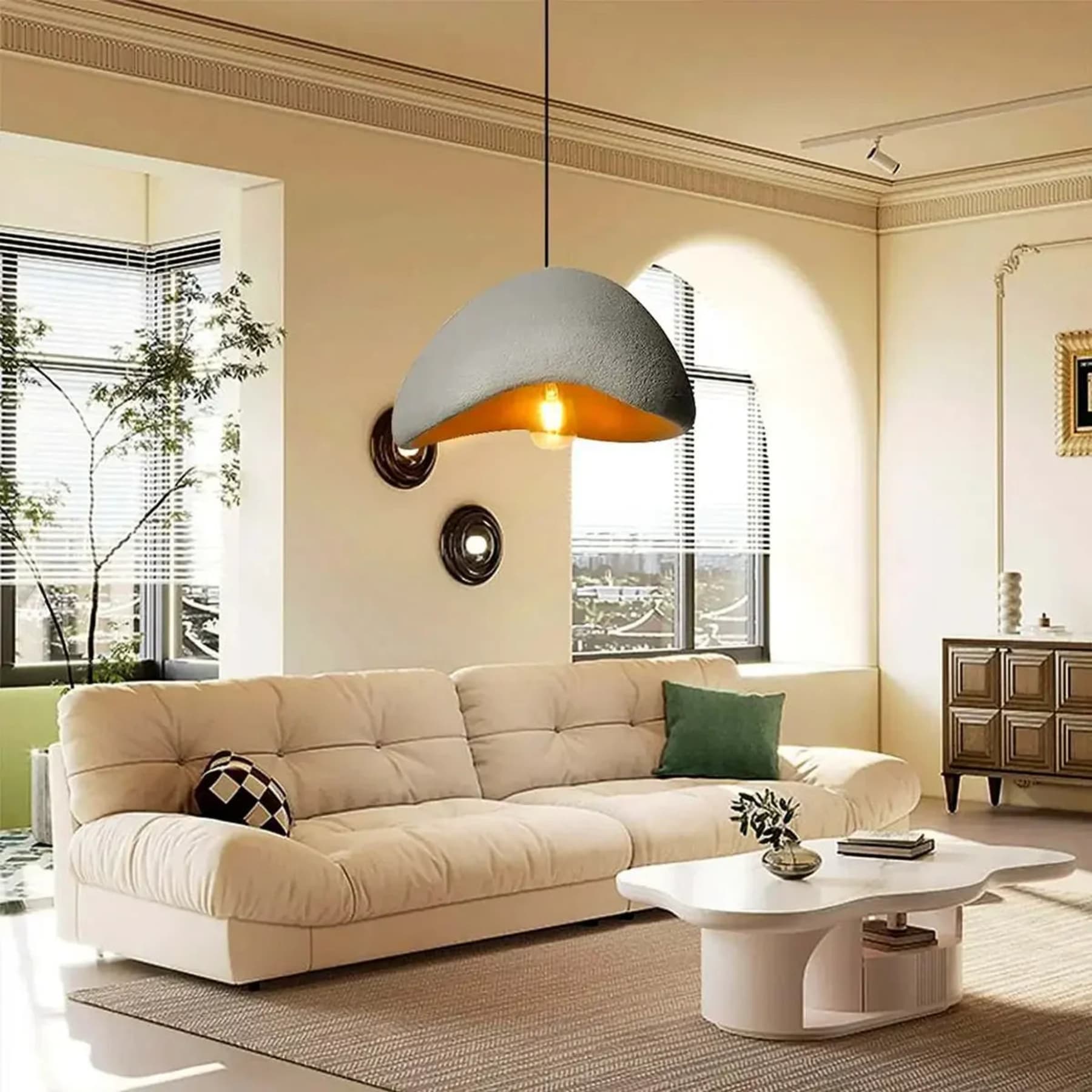 Modern Resin Pendant Light for Living Room and Dining Room — Halden Lighting