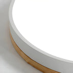 Modern Wood Flush Mount Ceiling Light With Remote Dimming — Halden Lighting
